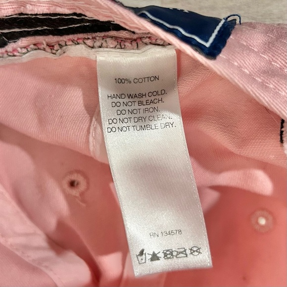 Vineyard Vines Pink Baseball Hat Cap Strap Back Blue Whale Cotton One Size - Picture 4 of 8